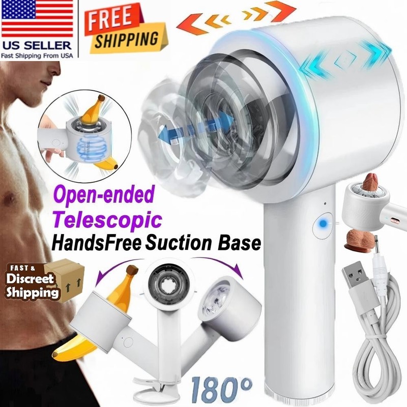 Male Masturbaters Automatic HandsFree Telescopic Sucking Cup Stroker Men Sex Toy