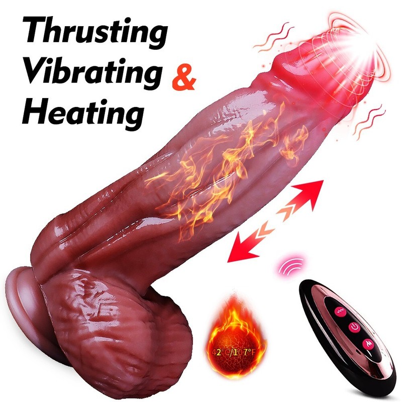 9.5&Prime; Thrusting Dildo Vibrator Huge Thick G-spot Monster Big Penis Remote Sex Toy