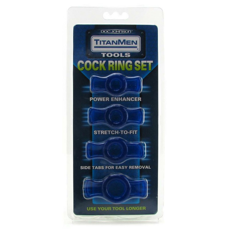 TitanMen Cock Ring Set Erection Enhancement Prolong Ejaculation, Blue gallery