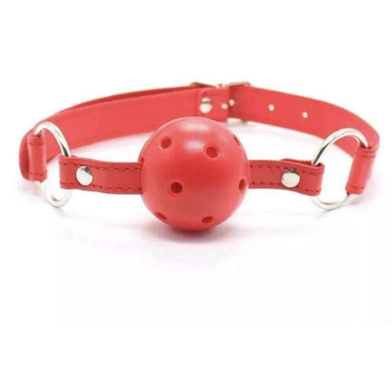 9pc leather Ball Gag Mouth Restraint Adjustable Strap Breathable BDSM Adult Toy【 gallery