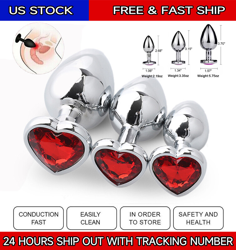 Anal Butt Plug Heart Stainless Metal Butt Plug Sex Toy For Women Men Couple