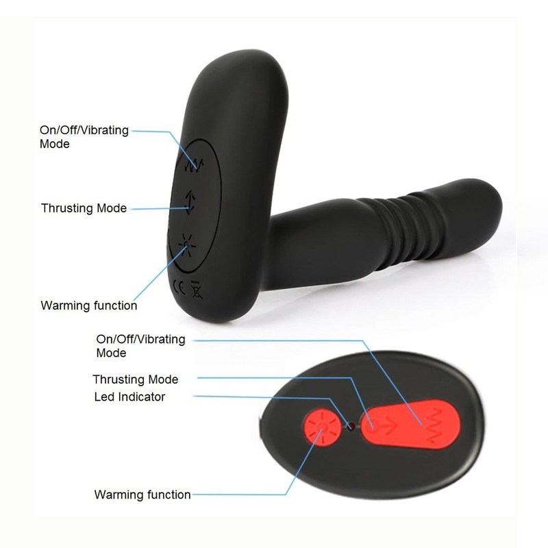 Vibrating Thrusting Anal Butt Plug Vibrator Dildo Prostate Massager Probe gallery