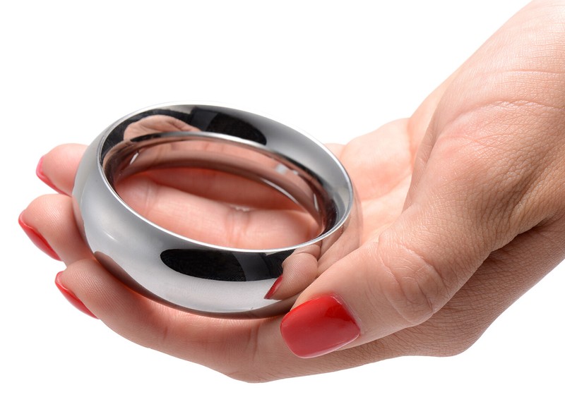 LARGE Stainless Steel Metal Cock Ring Strong Ball Penis Ring Erection Enhancer