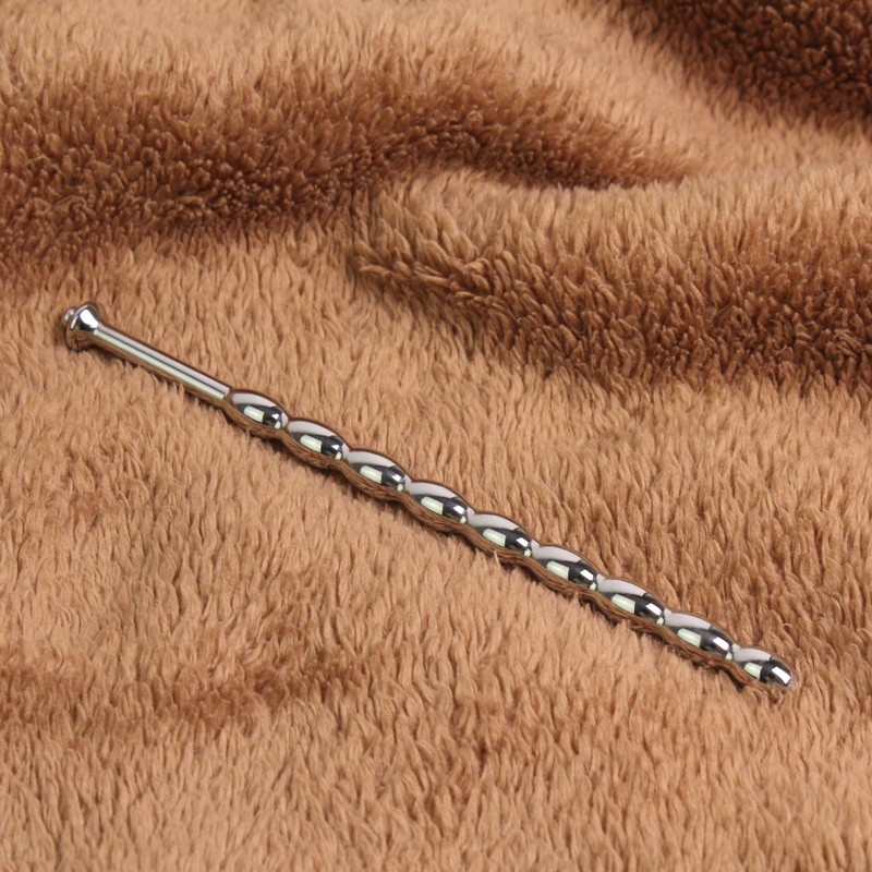 E-Stim Shock Sounding Penis Stretcher Plug Dilator Stainless Steel Bead Rod BDSM gallery
