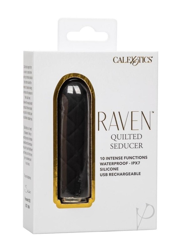 Raven Quilted Seducer Rechargeable Silicone Bullet – Black