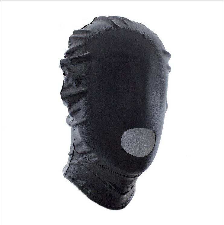 Soft PU Leather Full Bondage Gimp Mask Head Hood Restraint Blindfold HighQuality