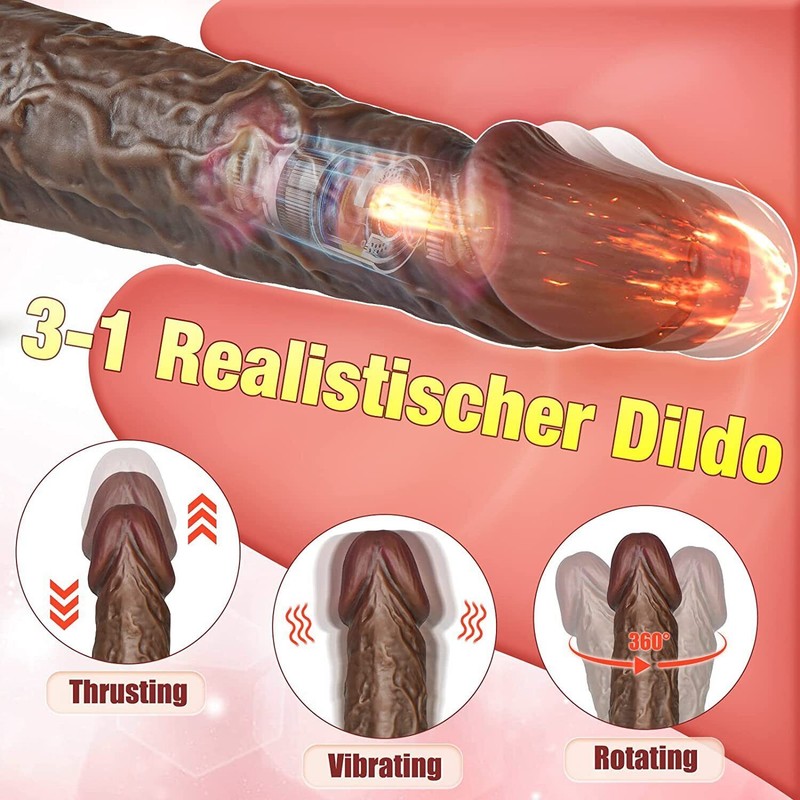 Thrusting Heating Realistic Dildo Anal G-Spot Vibrator Sex Toys for Women Couple gallery