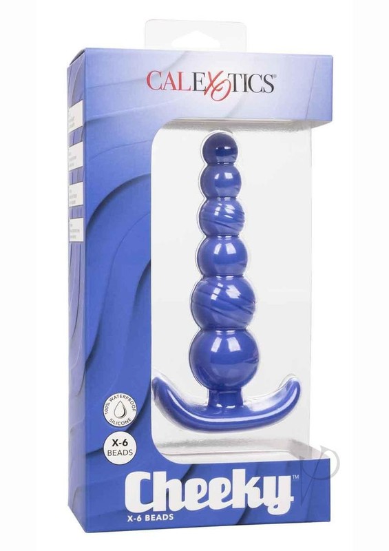 Cheeky X-6 Beads Silicone Anal Probe – Blue