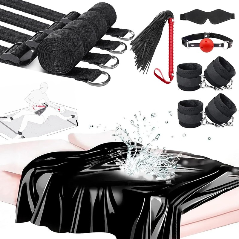 Easy Carry BDSM Bed Restraints with Waterproof Protection for Couples gallery
