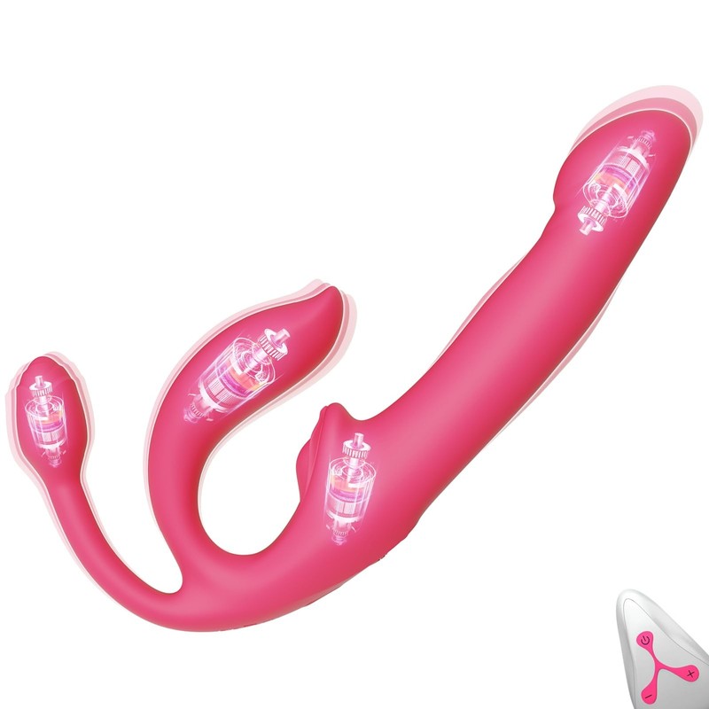 FST Strapless Strap On Dildo Remote Control Vibrator with 12 Vibration Modes …