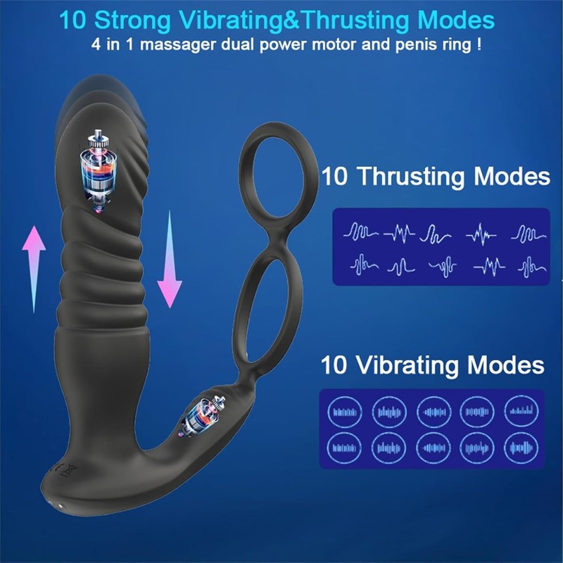 Male Prostate Massager Vibrator Thrusting Anal Butt Plug Dildo Sex Toys for Men gallery