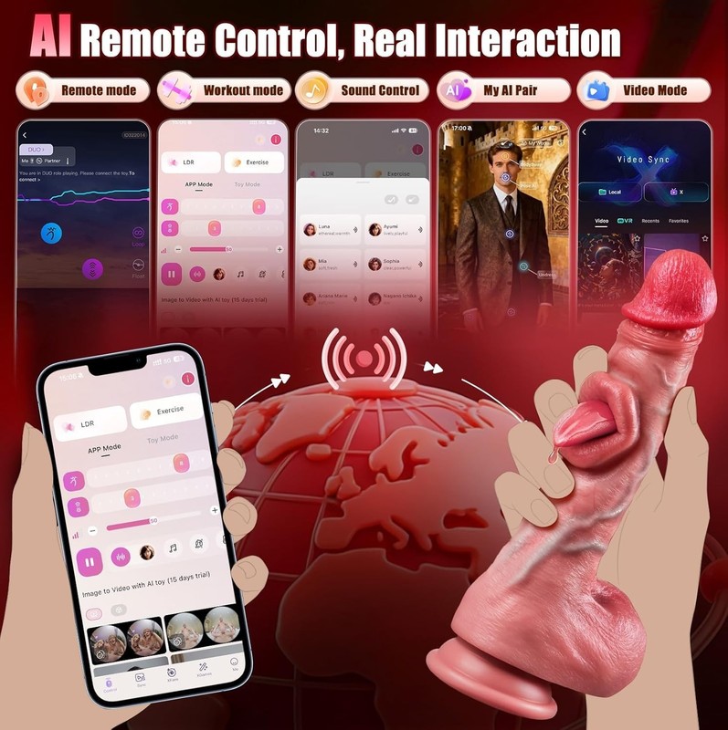 AI Sync Thrusting Dildo with 10 Modes for Ultimate G Spot and Clitoral Pleasure gallery