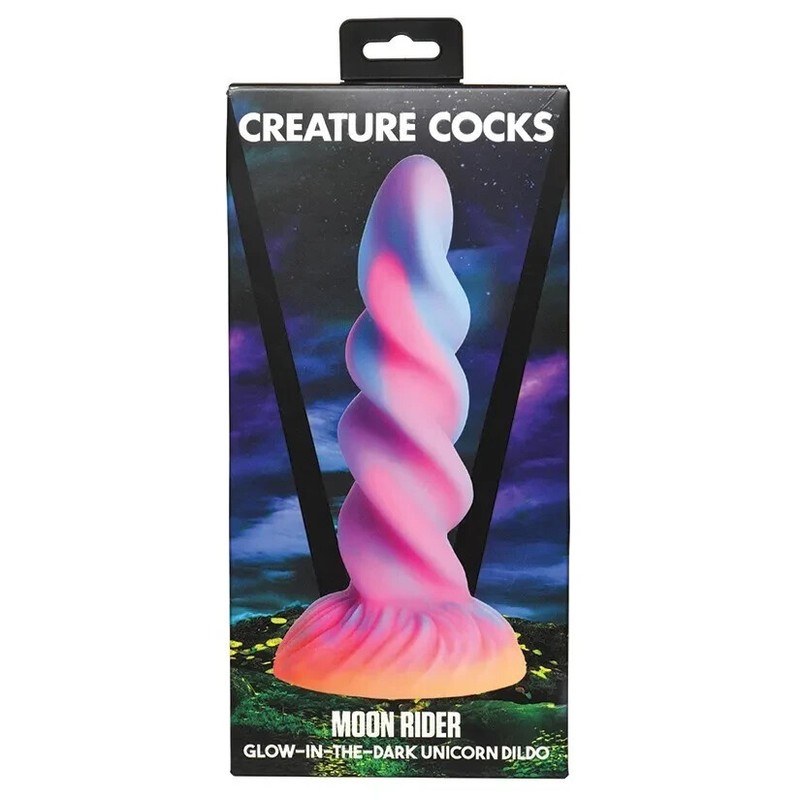 Creature Cocks Moon Rider Glow in the Dark Unicorn Silicone Dildo - Multicolor gallery