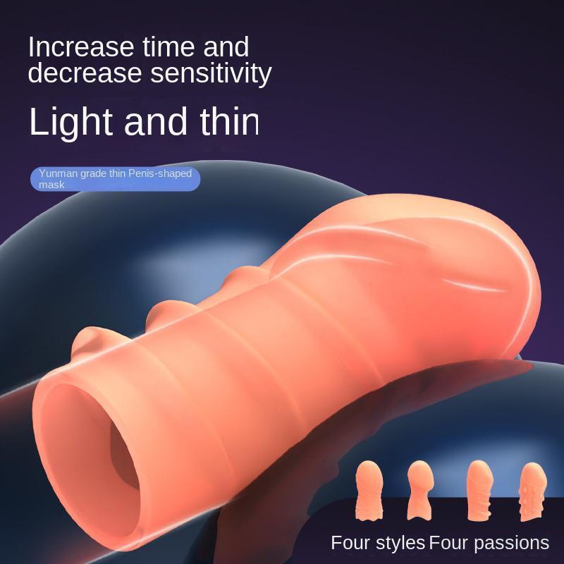 Glans Sleeve Foreskin Penis Enlarger Cock Ring Enhancer Enlarger Reusable Condom