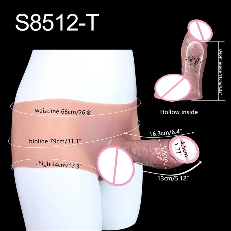 Silicone Briefs With Lifelike Hollow Dildo Realistic Penis Sleeve Pants For Men gallery