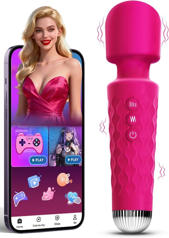 Discreet Pink Wand Massager for Women with 10 Vibration Modes and Waterproof gallery