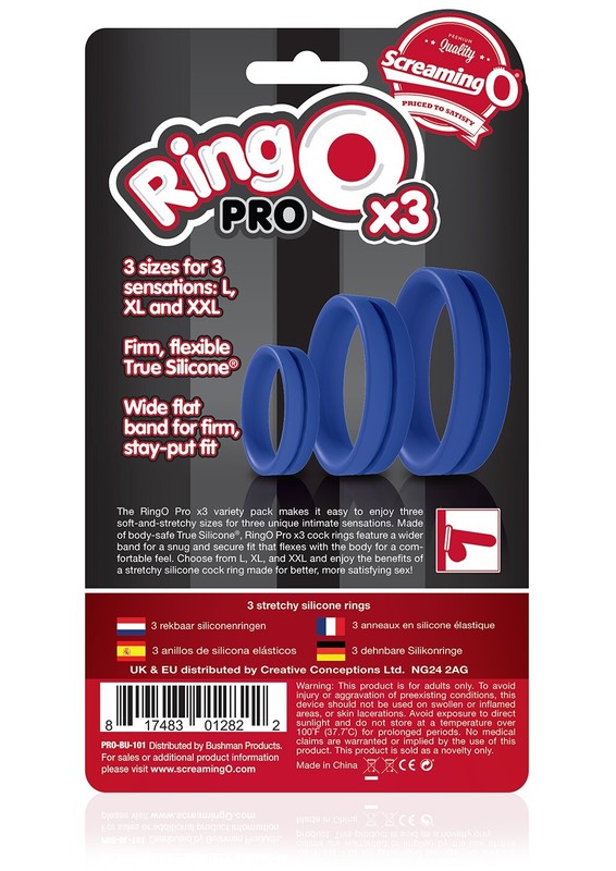 Screaming O Ringo Pro X3 Cock Ring Set Blue gallery