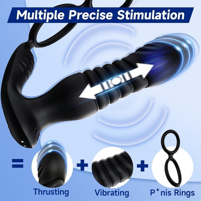 Male Prostate Massager Vibrator Thrusting Anal Butt Plug Dildo Sex Toys for Men gallery