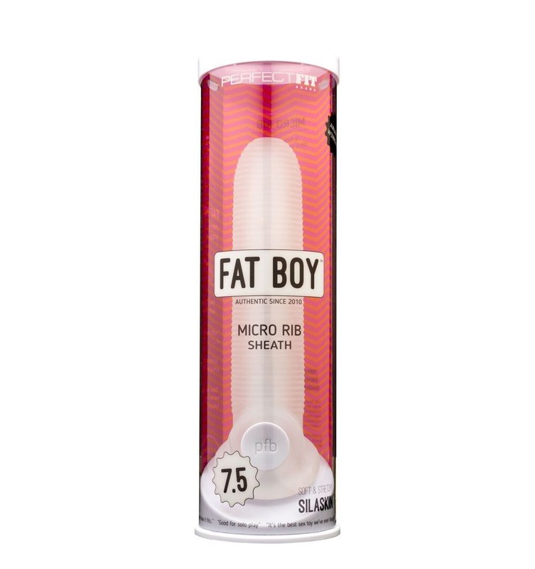 Perfect Fit Fat Boy Micro Ribbed Sheath 7.5 inches Clear, New