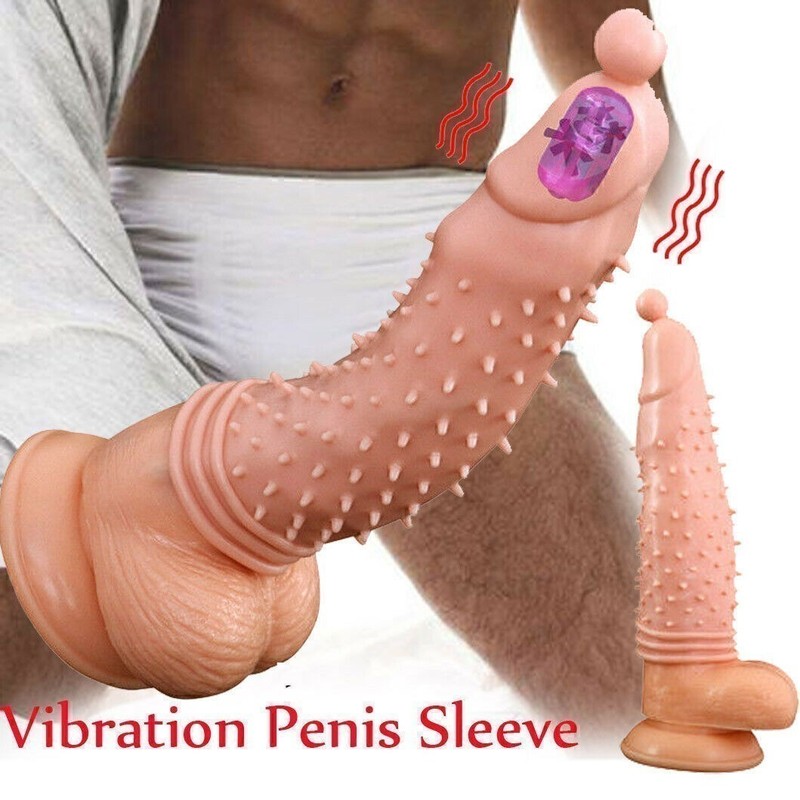 Extension-Extention-Sex-love-Reusable-Male-Sleeve-Vibrator-Condoms-Dildo