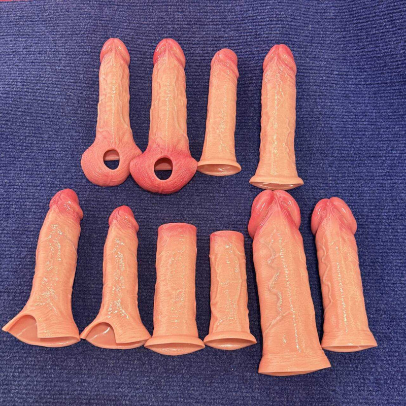 Reusable Thick Penis Extender Sleeve Extension Male Girth Enhancer Enlarger gallery