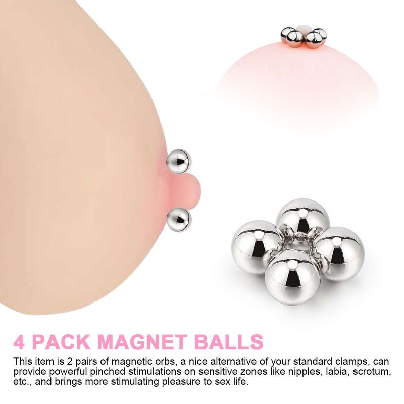 Magnetic Orbs Pair Set Clitoris Labia Nipple Clamps Bondage Fetish BDSM Powerful gallery