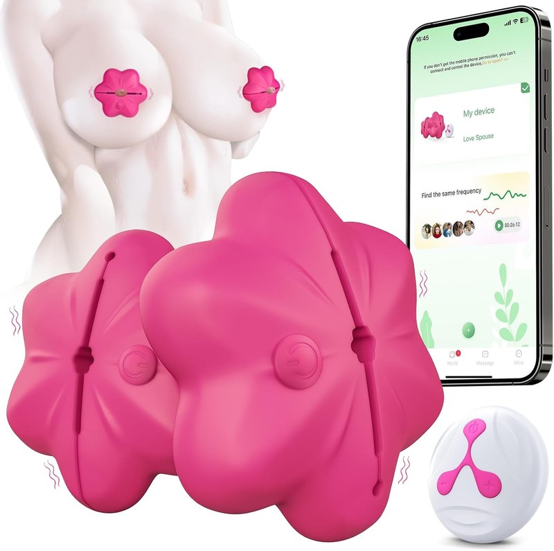 Nipple Toys Nipple Vibrator Womens Sex Toys, BDSM Toys Vibrating Nipple Clamps w