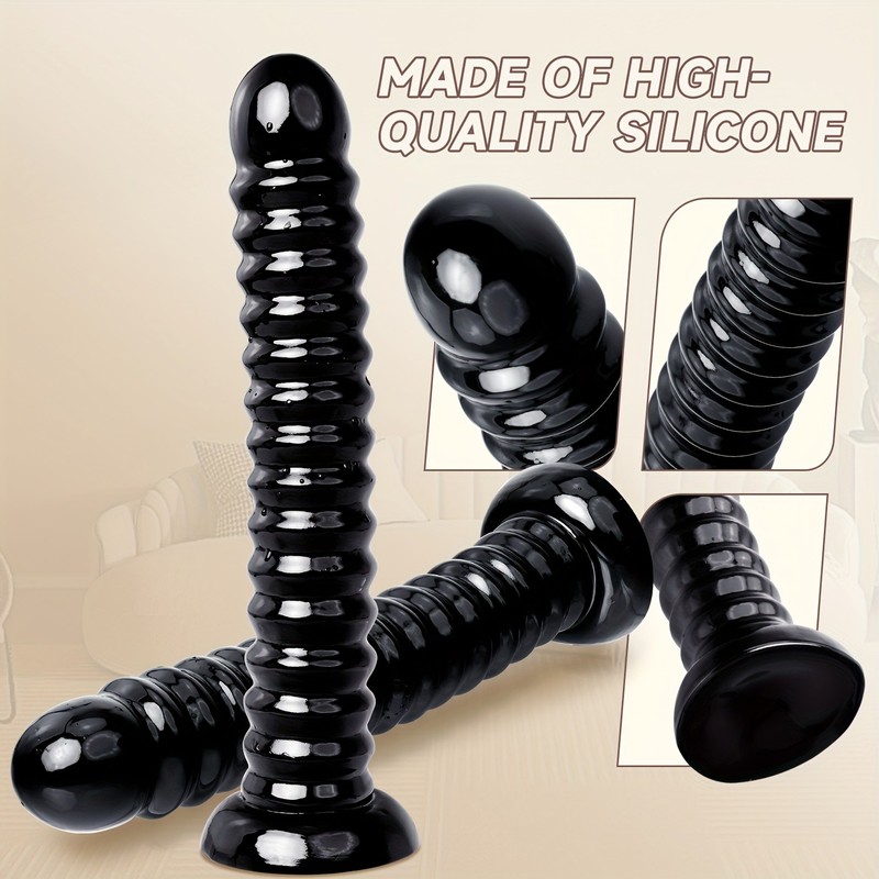 Huge-Long-Double-ended-Dildo-Realistic-Dong-Anal-Vaginal-Thick-Girth-Cock-Black