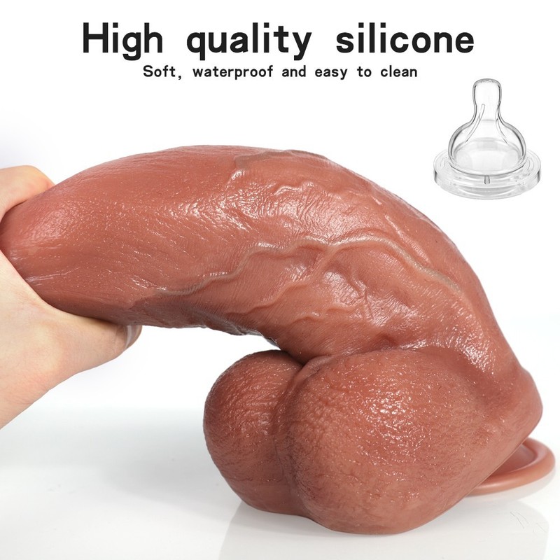 Super Thick 3" Big Dildo Anal Brown Penis Sex Toys Large Huge Dildos Sex Toys gallery