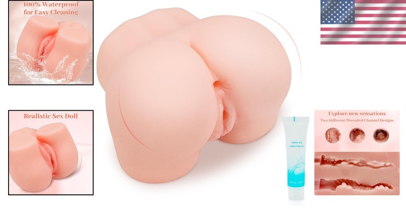 Dual Channel Male Masturbator with Realistic Big Butt and Vagina Anal Design gallery