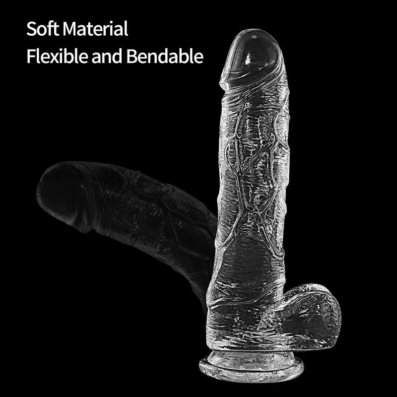 7.3/8.5" TPE Realistic Dildo Dong Suction Cup Cock Anal Vagina Sex Toys Women US gallery