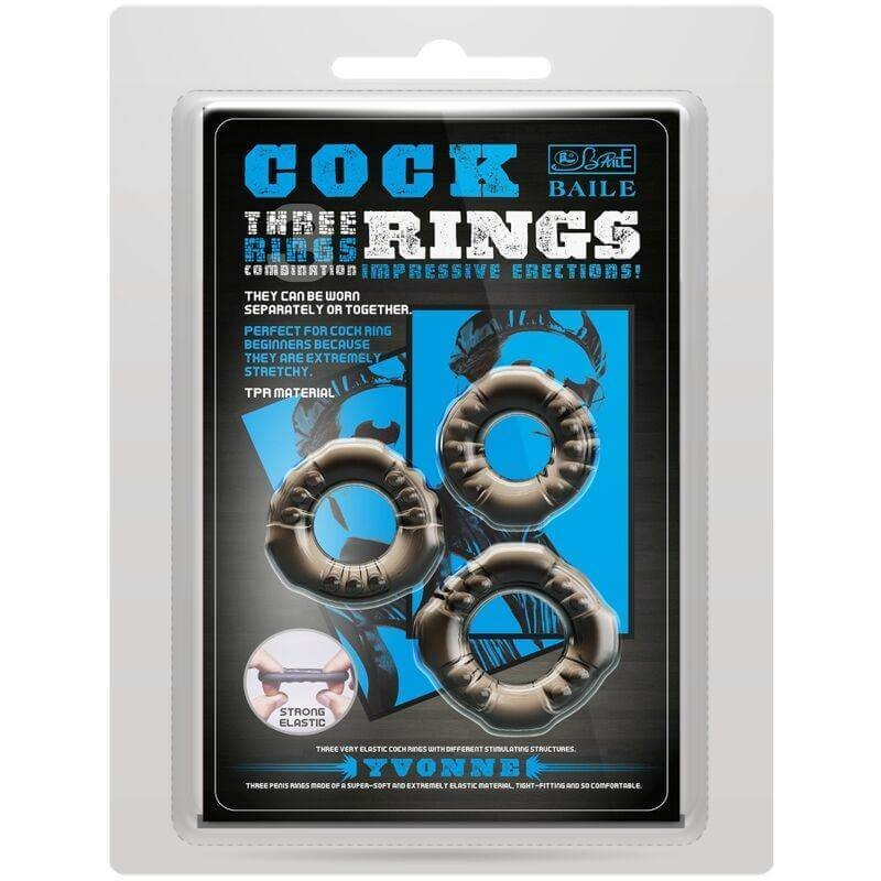 Yvonne Dance - Set of 3 Super Soft Silicone Phallic Rings gallery