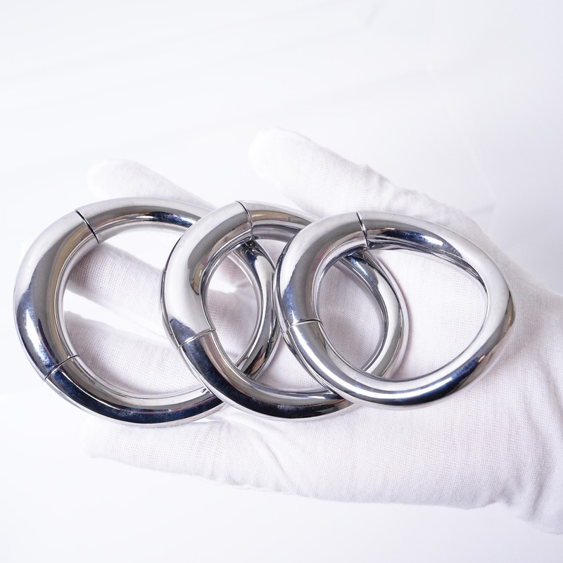 Metal Magnet Penis Ring Ball Scrotum Stretcher Restraint Delay Enhancer Male gallery