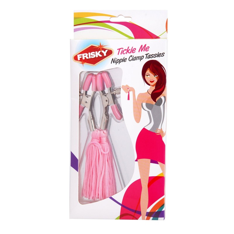 Tickle Me Pink Nipple Clamp Clip Tassels – Women Bondage Sex Toy Pleasure Fun