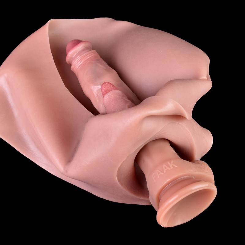Male Wearable Penis Sleeve Extender&Enlarger Silicone Realistic Hollow Pants US gallery