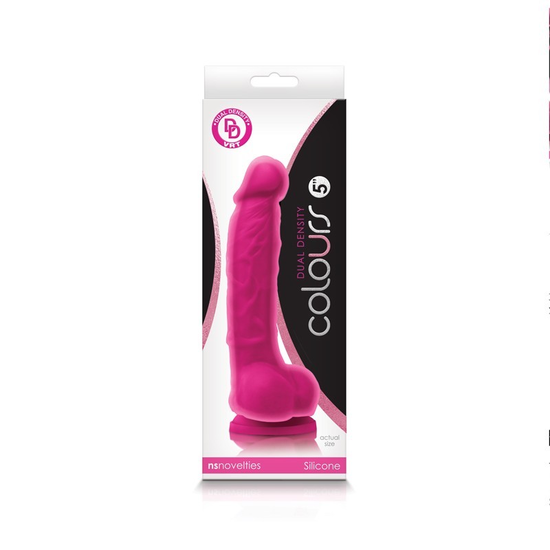 NS Novelties Colours Dual Density 5 inches Pink Realistic Dildo, New