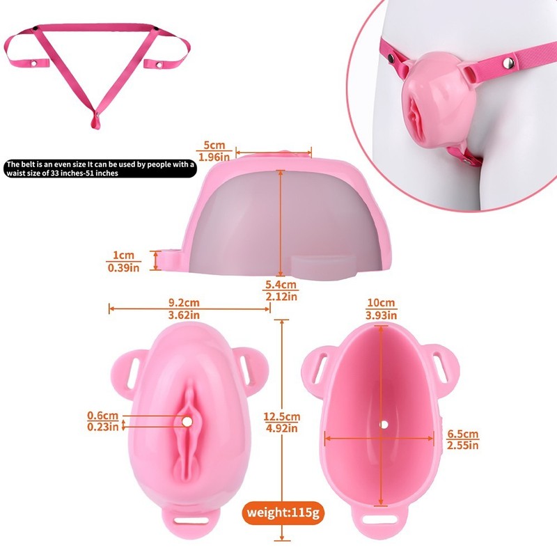Male Chastity Cage Penis Restraint Device Fake Vagina for Transgender Crossdress