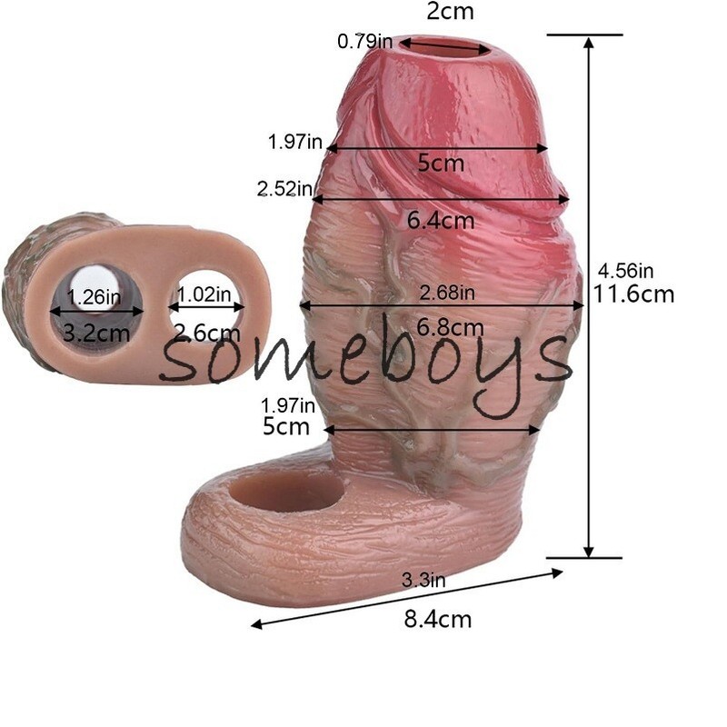 Open Tip Thick Fat Realistic Cock Girth Enhancer Penis Sleeve Extension Extender