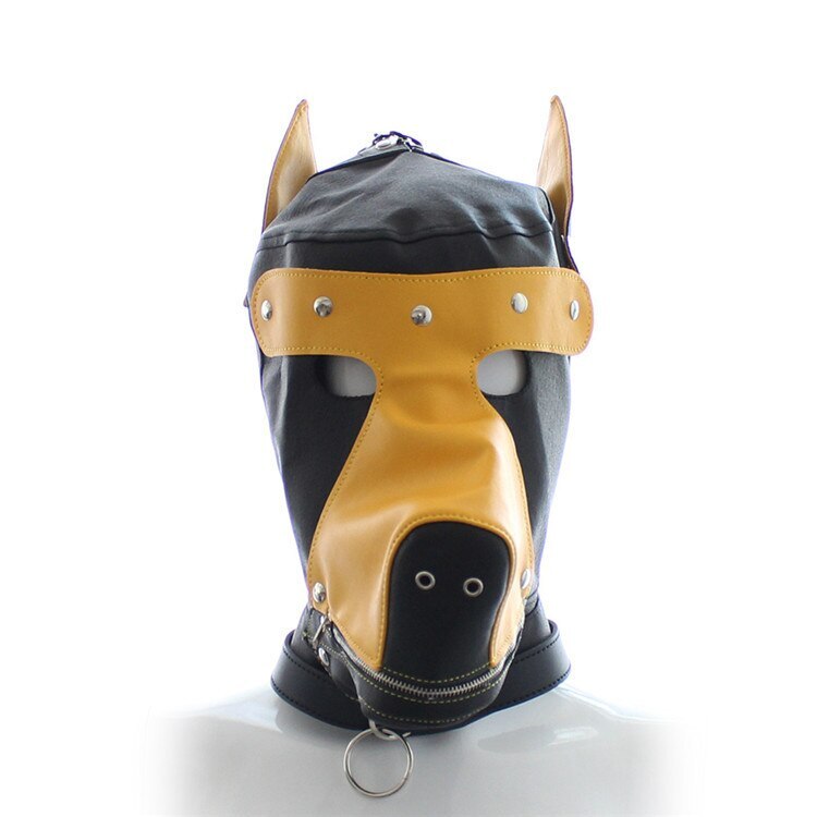 Leather Padded Hood Mask Blindfold Head Harness Restraint Mask BDSM Bondage gallery