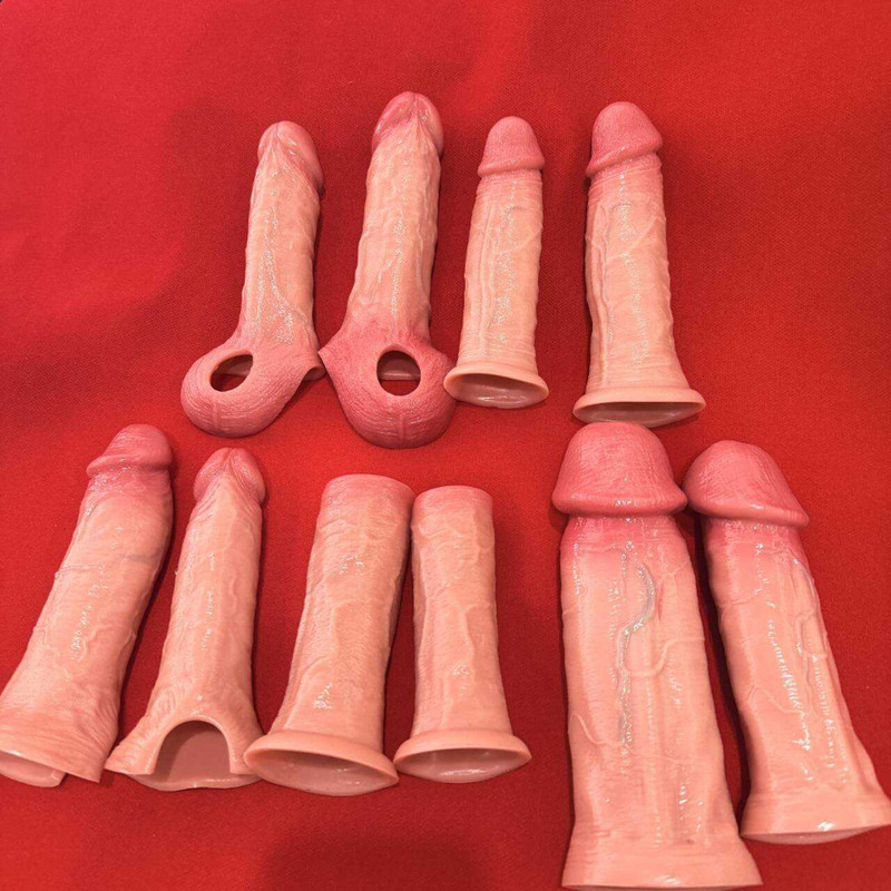 Reusable Thick Penis Extender Sleeve Extension Male Girth Enhancer Enlarger gallery