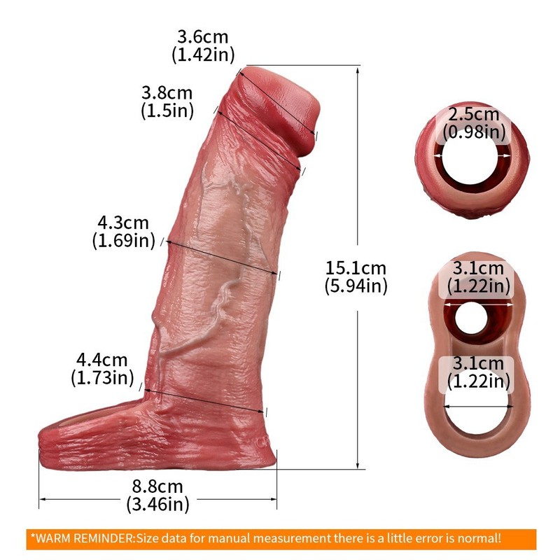 Male Enhancement Sleeve Penis Girth Enlarger Erection Extender Sheath Sex Toys gallery