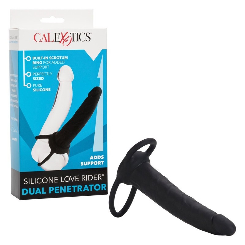 Cal Exotics Silicone Love Rider Dual Penetrator – Black Sex Toy