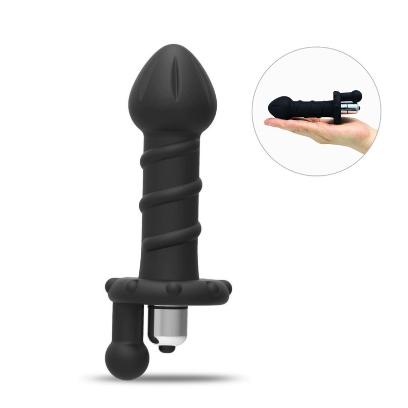 Silicone Spiral Rotator G-spot Anal Butt Plug Dildo Vibrator Prostate Massager