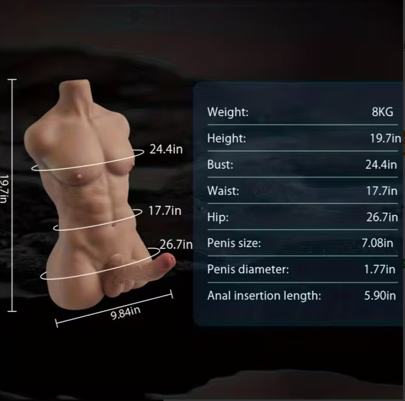 18lb Male Body Torso Adult Love Sex Toy Big Penis Ass for Women Gay TPE love toy gallery