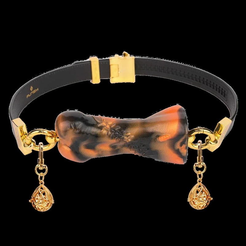 Bondage Gag Genuine Leather Belt Safe Soft Silicone Adult Game Gag Toy For Man gallery