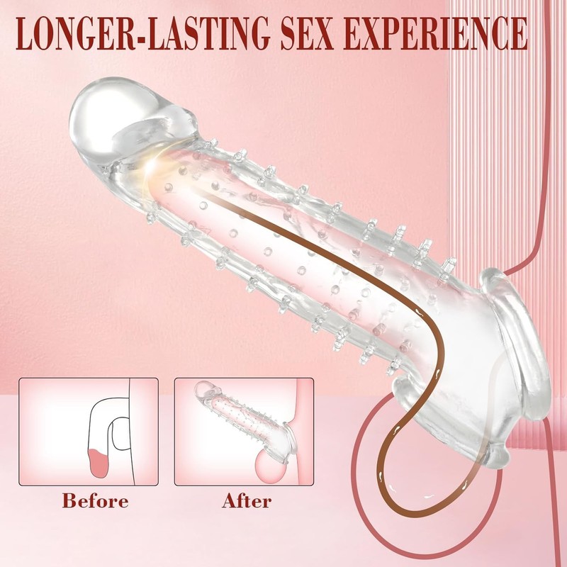 #1 Extensor de manga de pene Extensor de pene texturizado realista para hombres gallery