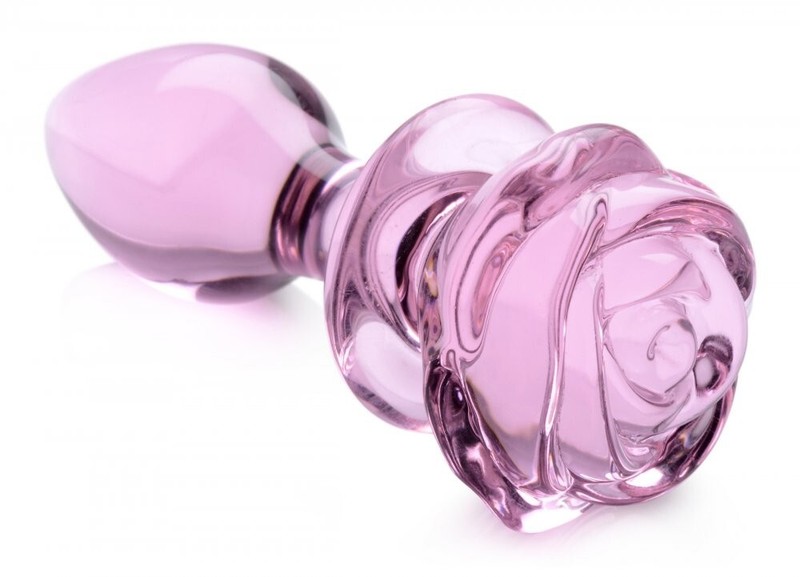 Pink Rose Borosilicate Glass Anal Plug Medium Booty Sparks Ass Butt Play US SHIP gallery