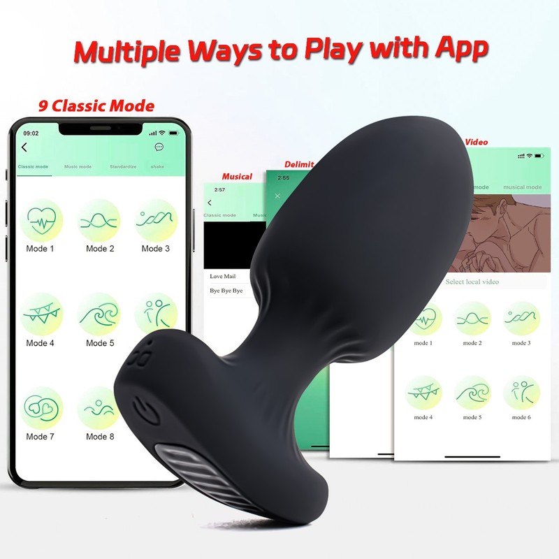 9 Vibration Anal Butt Plug Stimulator G Spot Massager APP Control Vagina Sex Toy gallery