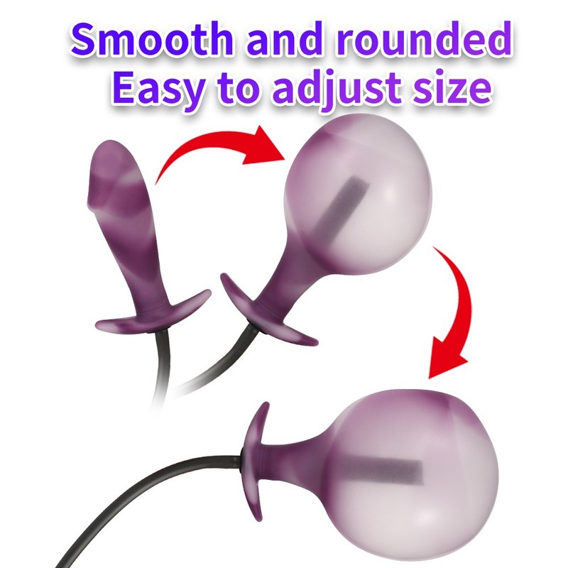 Big Inflatable Penis Dildo Cock Pump Expandable Anal Butt Plug Sex Toy-Men-Women gallery