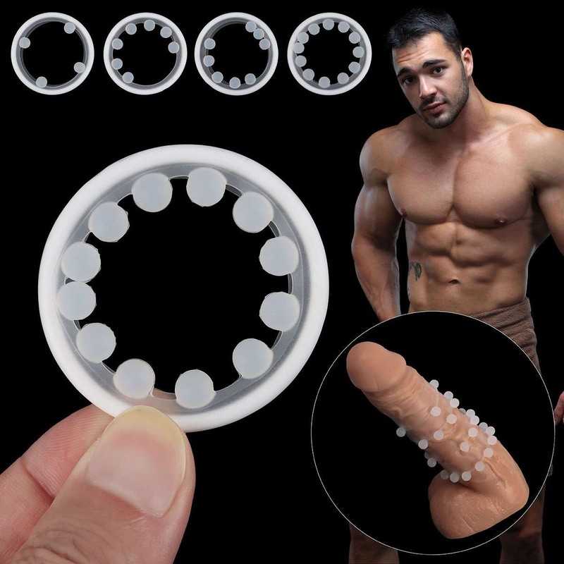 4PCS Beaded Cock Ring Super Strong Stretchy Stay Harder Penis Rings Cockring Men